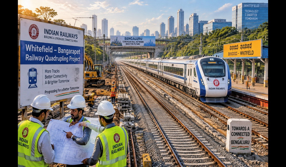 Whitefield-bangarapet railway expansion in karnataka to add third and fourth railway lines