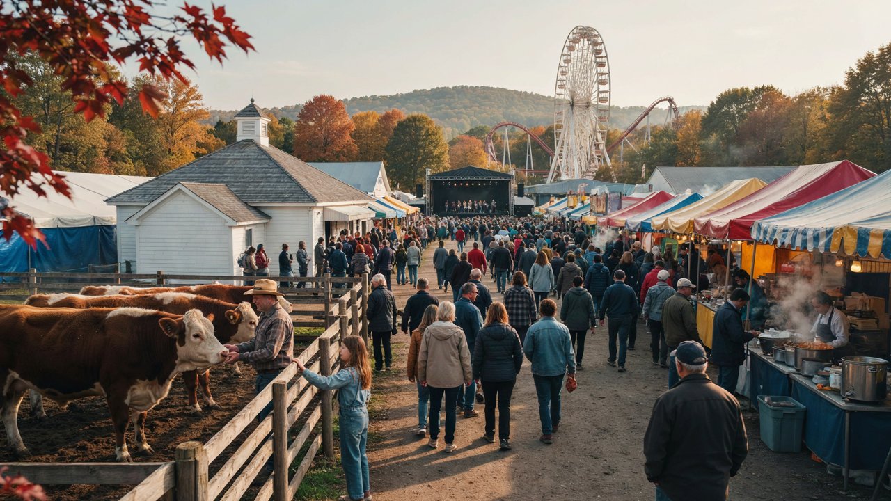 The big e 2026 fair in west springfield massachusetts featuring visitors, food stalls, cultural pavilions and entertainment attractions