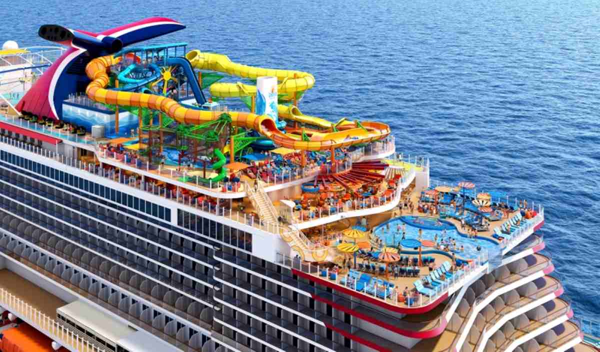 The carnival jubilee cruise ship docked at port, showcasing its massive excel-class structure ready for departures from galveston, texas.
