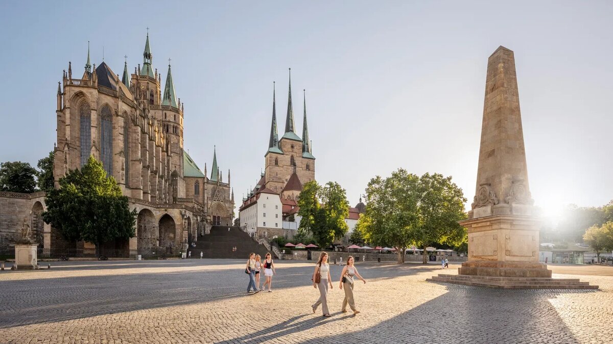Erfurt domplatz in thuringia germany