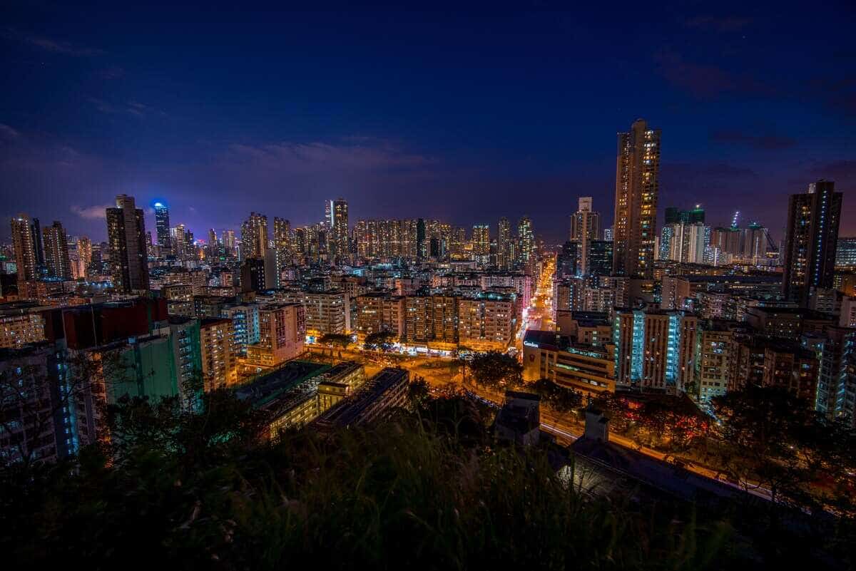Hong kong skyline with tourism attractions and cultural landmarks.