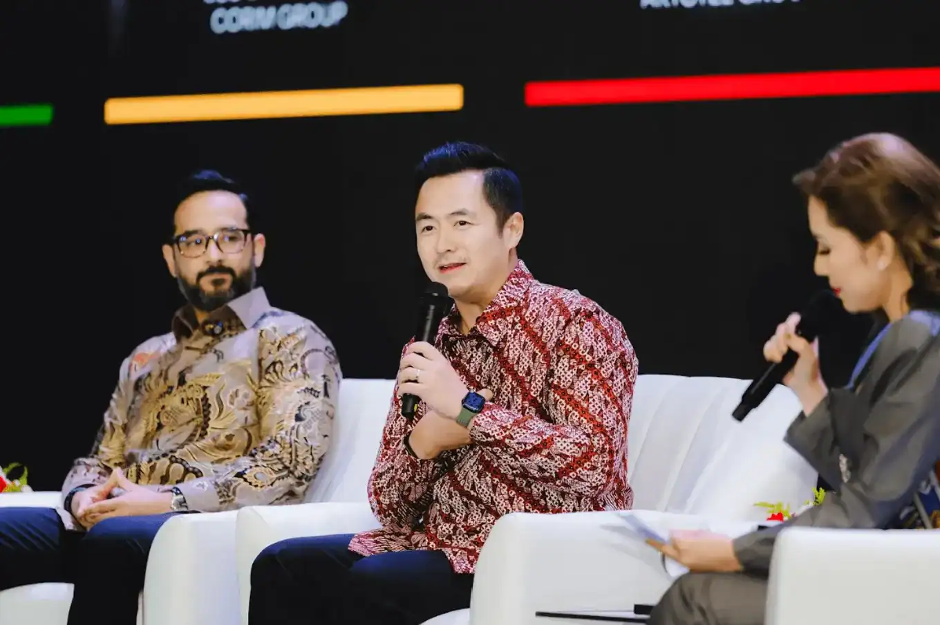 Erastus radjimin, founder and chief executive officer of artotel group, speaking at the business infrastructure forum during the indonesia sports summit 2026 in jakarta.