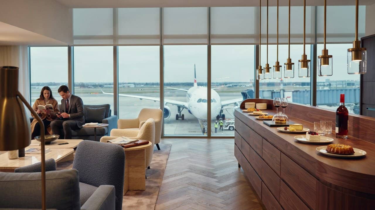 Air france jfk lounge premium seating area at new york airport