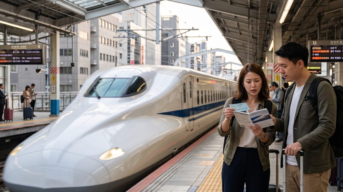 Japan high-speed train at a station as japan rail pass prices increase in october 2026.