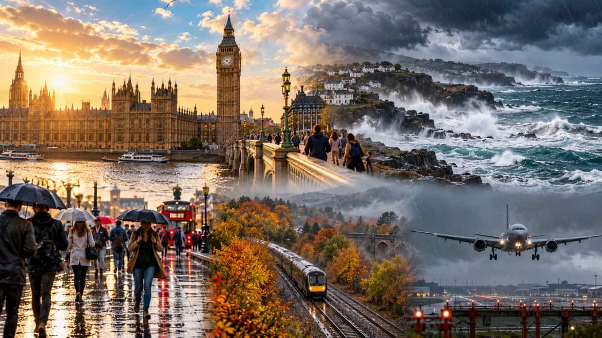 London sunshine and storm clouds illustrate britain&rsquo;s sharp late-september weather change