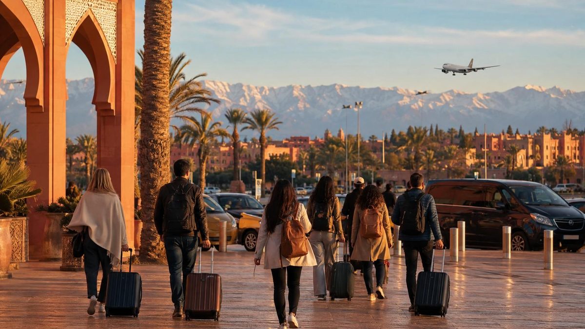 Travellers arrive at marrakech menara airport as morocco expands winter air connectivity with five new routes.