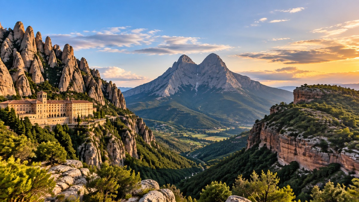 Monastery built into rocky mountains