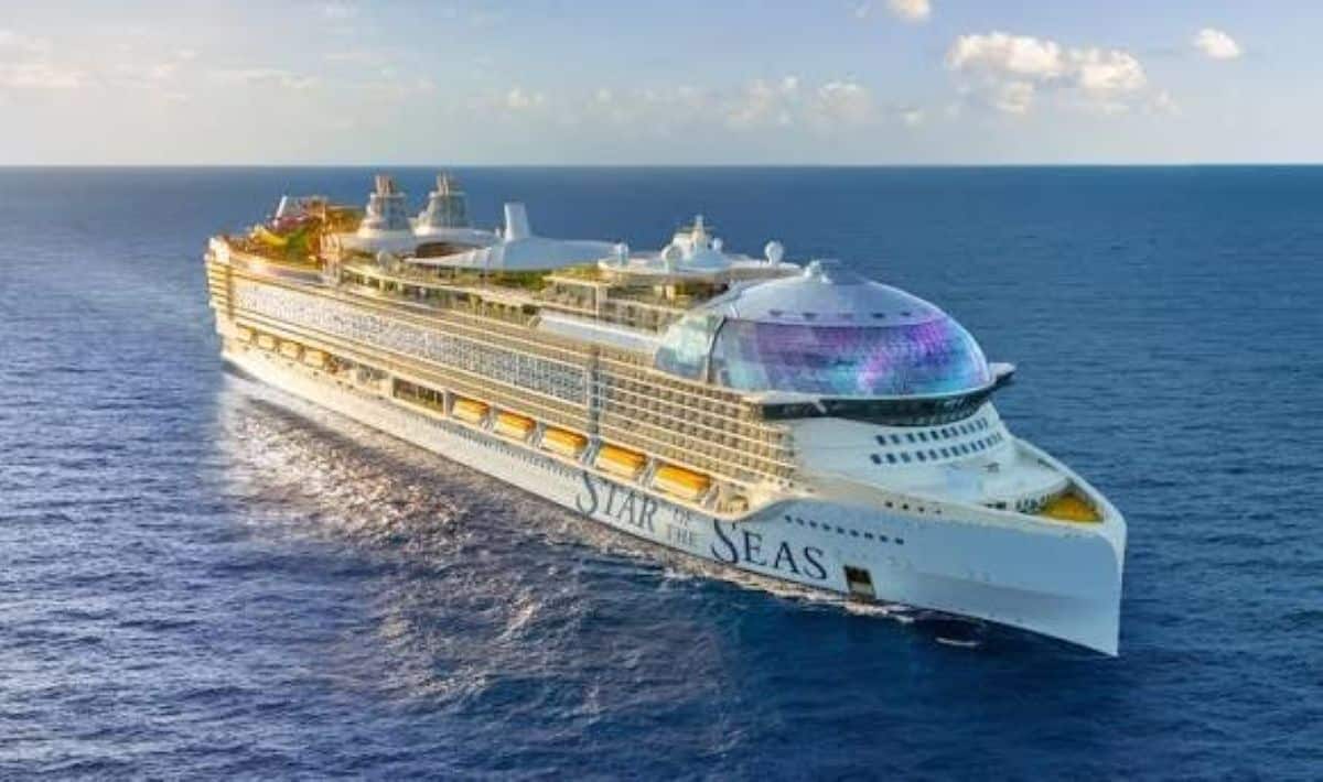 Royal caribbean cruise ship and luxury caribbean all-inclusive resort representing a major potential travel industry acquisition