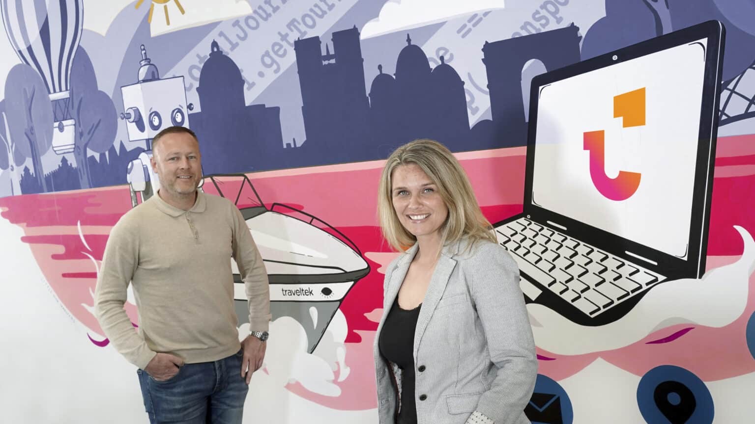 Traveltek ceo appointment showing cressida sergeant and mal barritt during leadership transition