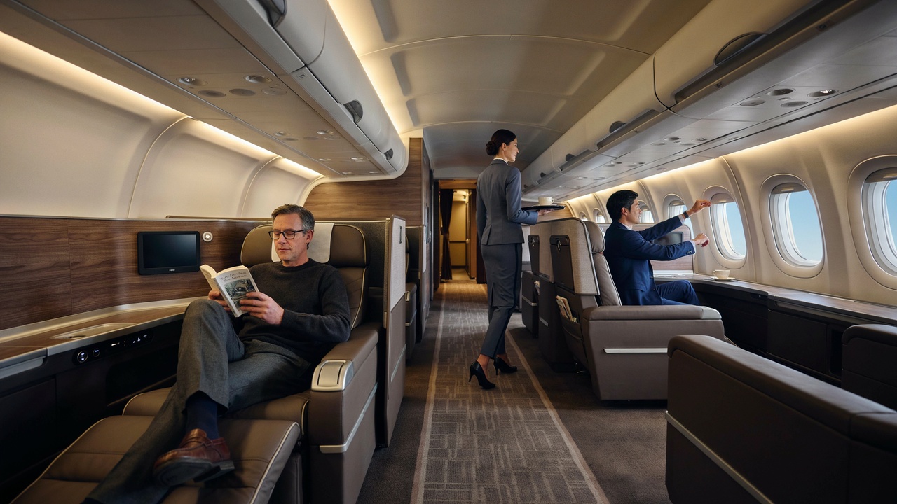 Uzbekistan airways premium cabin experience with modern aircraft seats