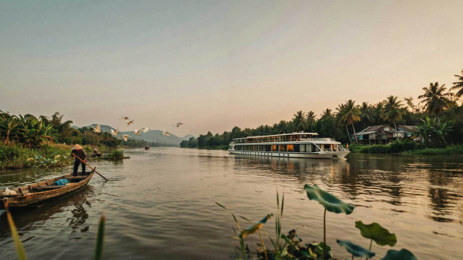 Vietnam cruise - travel and tour world Luxury mekong river cruise sailing through vietnam and cambodia landscapes