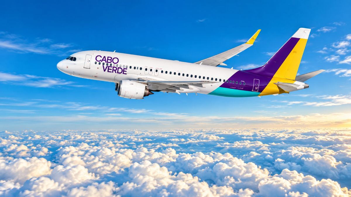 Cabo verde airlines boeing 737 representing the planned direct air connection between ilha do sal in cape verde and recife in brazil.