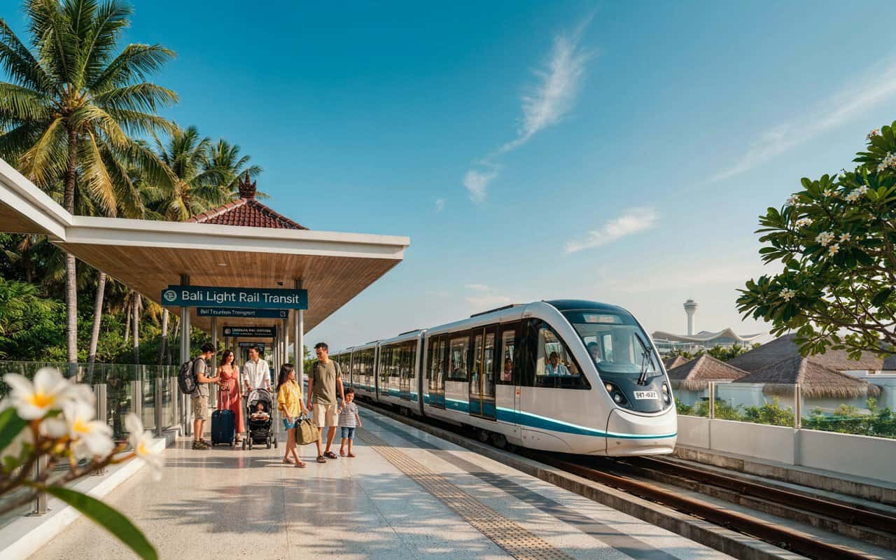 Future bali light rail project connecting ngurah rai airport with tourism areas in indonesia