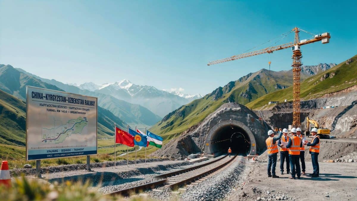 China kyrgyzstan uzbekistan railway tunnel construction breakthrough in the mountainous kyrgyzstan section