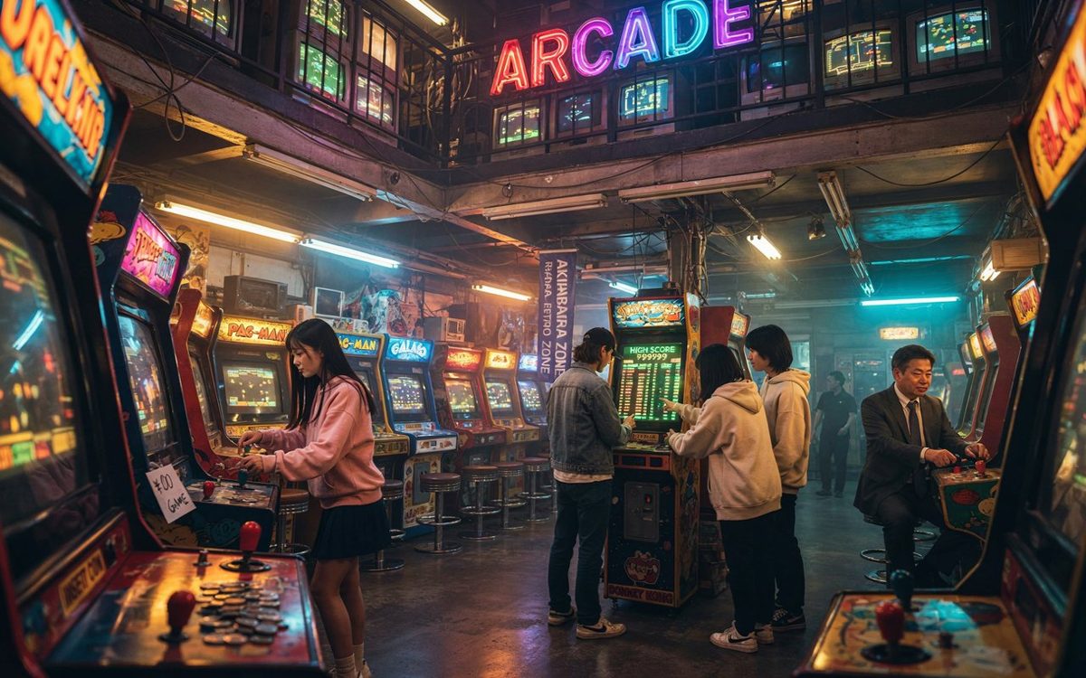 Multi-story retro game dens