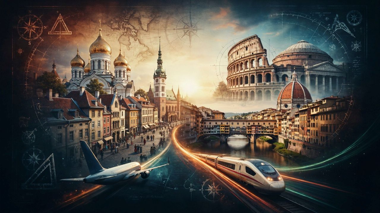 Iconic architecture and dynamic travel elements