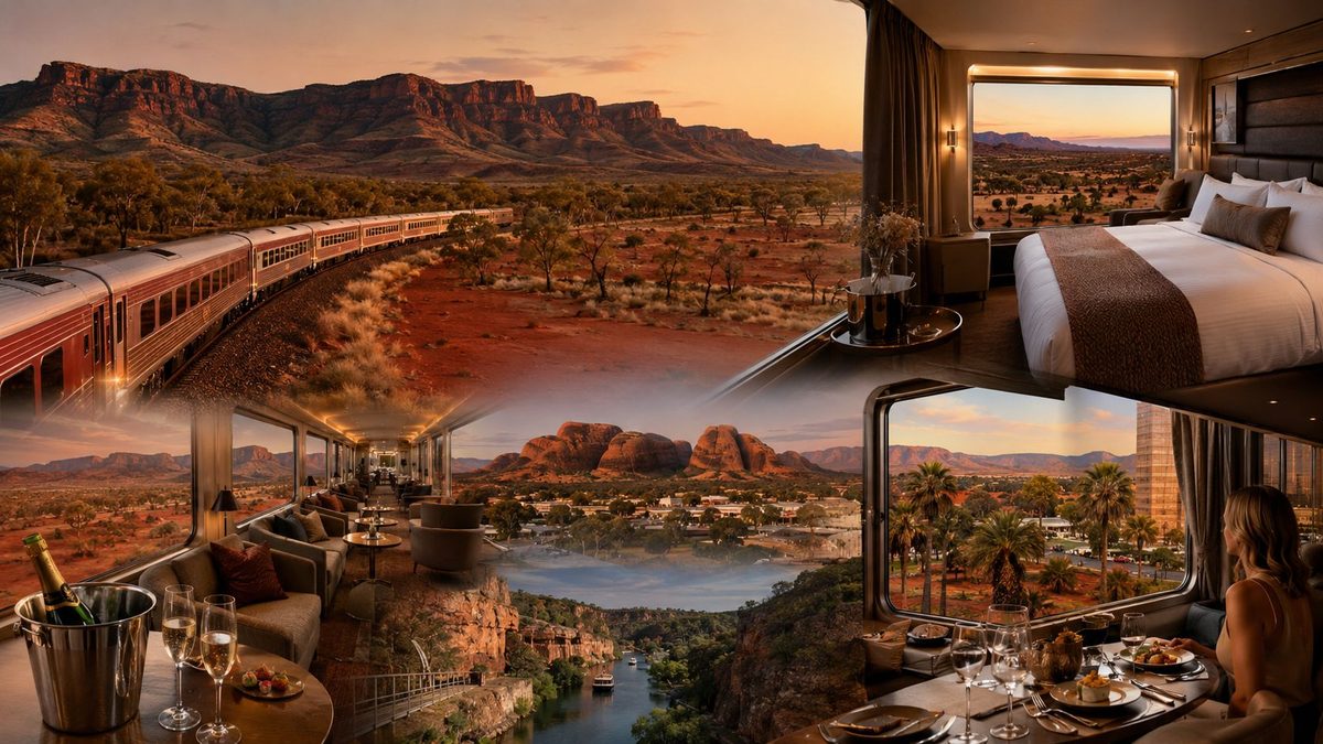 The ghan luxury train crossing australia’s outback with aurora australis suite interiors
