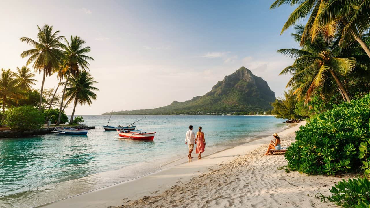 Mauritius-island-tourism-heritage-adventure-experiencesjpg - travel and tour world Mauritius landscape featuring beaches, Le Morne mountain and tropical island adventures.