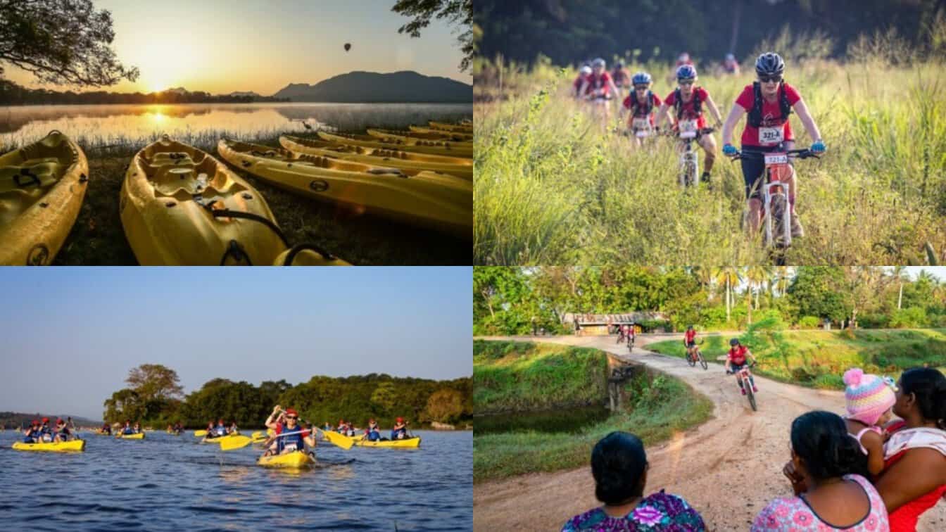 Sri-lanka-raid-amazones-2026-kalutara-women-adventure-tourism-challenge - travel and tour world Raid amazones 2026 women adventure participants enjoying kayaking cycling and rural experiences in sri lanka’s kalutara region