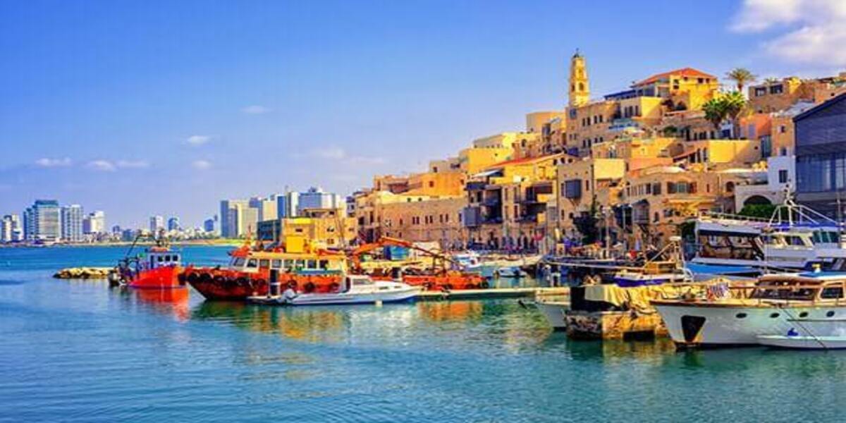 Jaffa port israel heritage tourism view - travel and tour world Jaffa port israel coastal heritage tourism destination with historic buildings and boats