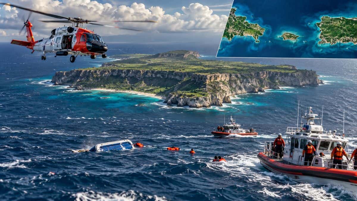 U. S. Coast guard search near mona island after vessel capsizing in puerto rico