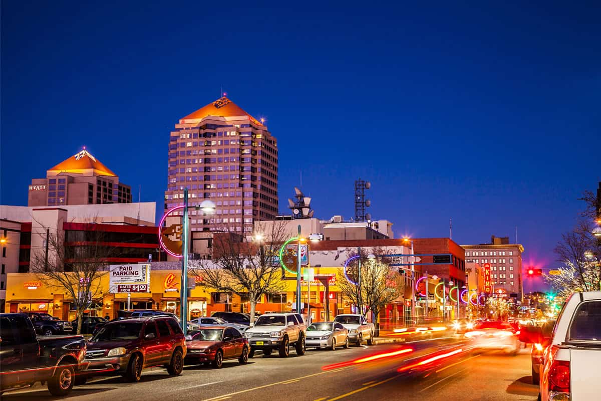 Night time in albuquerque