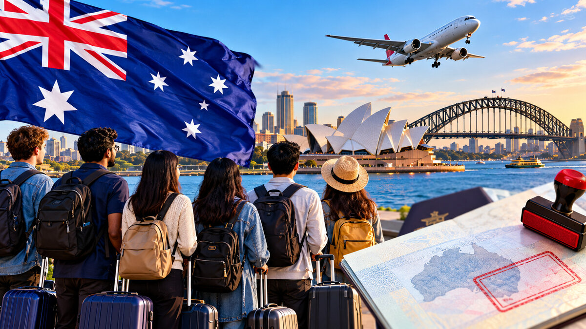 Australia arrival_ travelers overlooking sydney 1 1 - travel and tour world Australia tightens visa refusal and cancellation rules