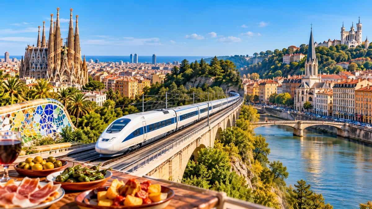 Barcelona lyon high-speed rail journey - travel and tour world High-speed train connecting barcelona and lyon landscape