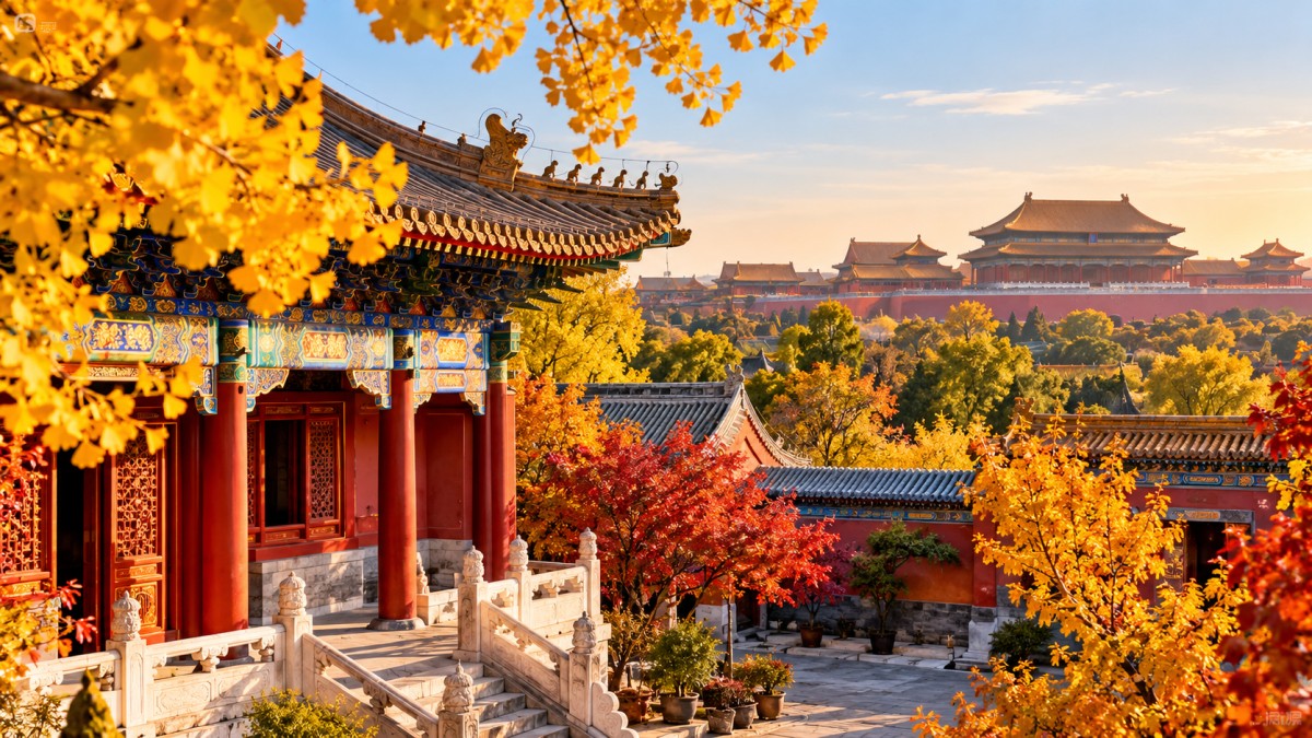 Beijing pudu temple autumn scenery - travel and tour world Pudu temple in autumn foliage