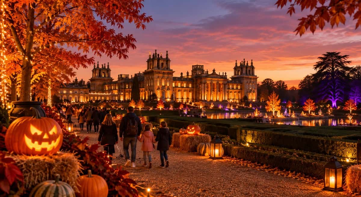 Illuminated blenheim palace halloween event