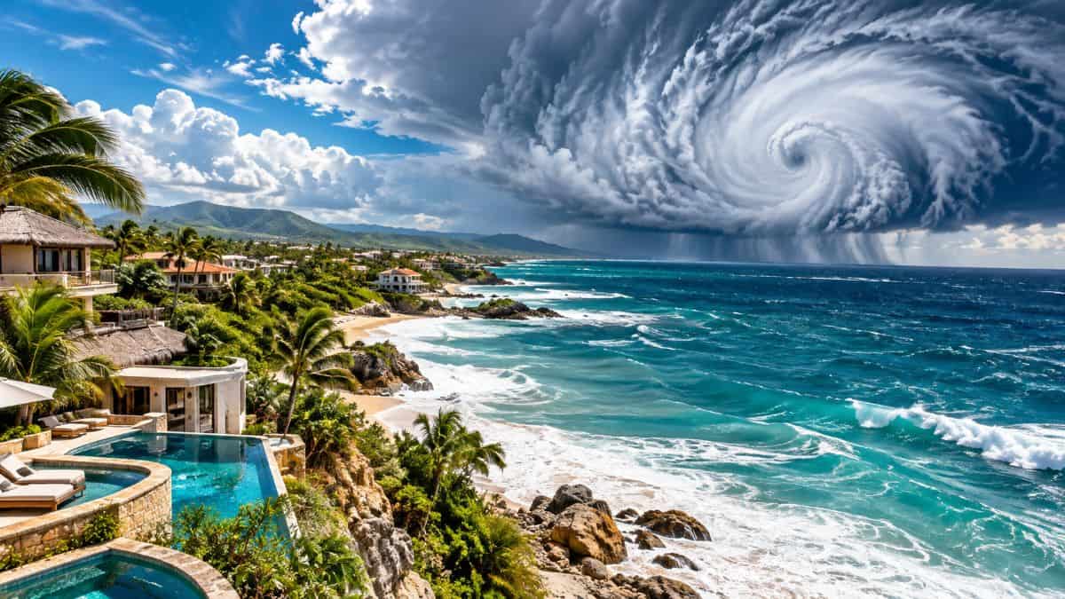 Hurricane clouds gather over mexico’s pacific coastline as stormy weather threatens coastal tourism, transport links and holiday travel - travel and tour world Hurricane_mexico_stormy weather_holiday travel