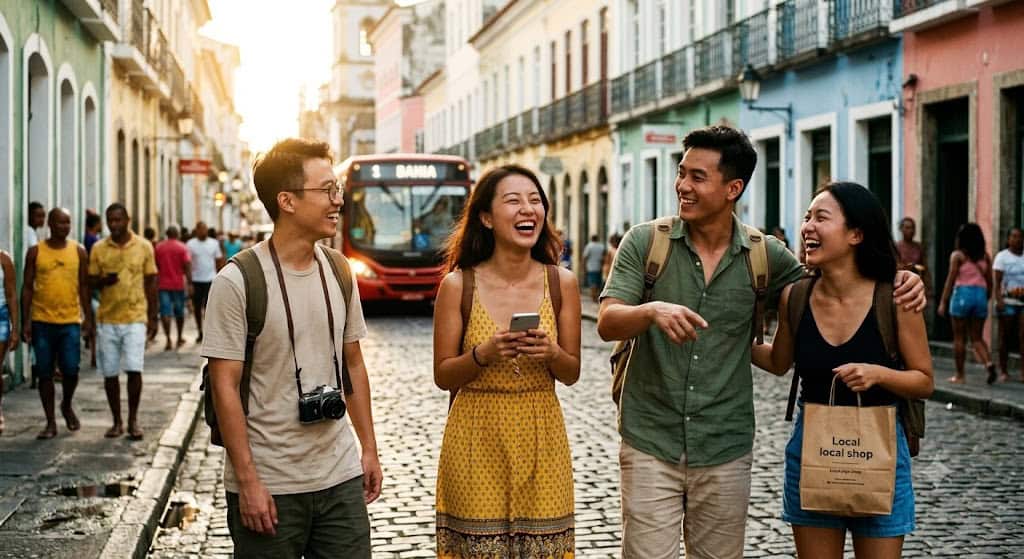 Chinese travellers in brazil - travel and tour world Happy chinese travellers in brazil