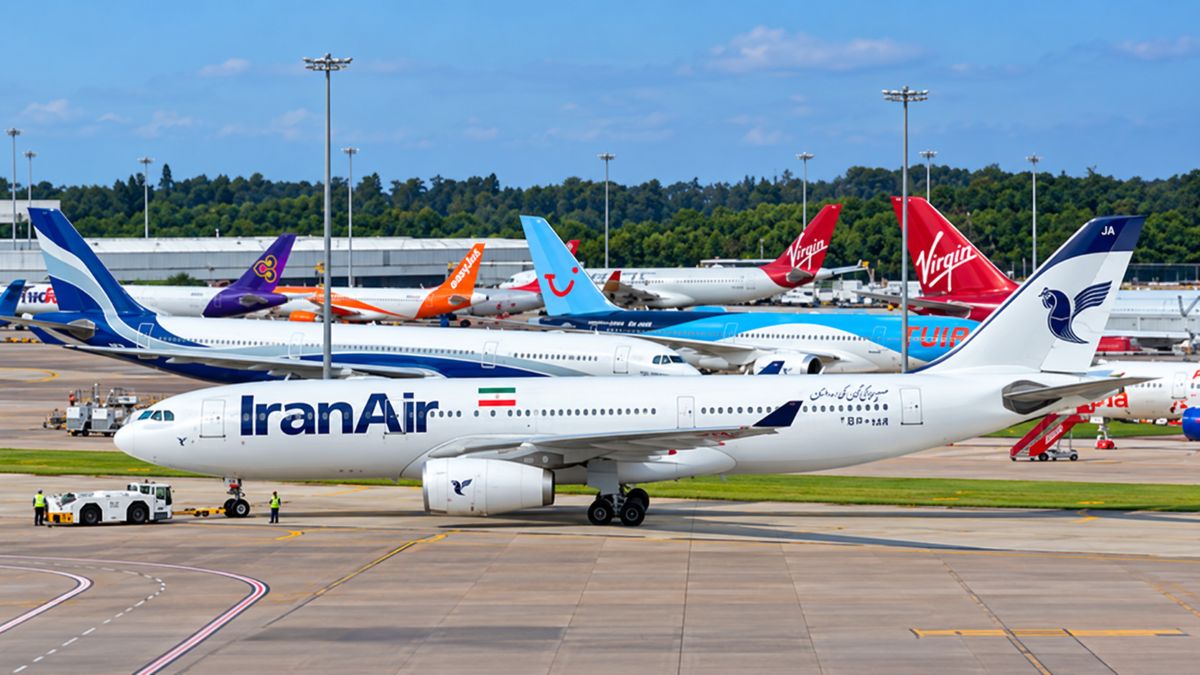 Commercial aircraft on an airport tarmac under cloudy skies representing regional air corridor disruptions.