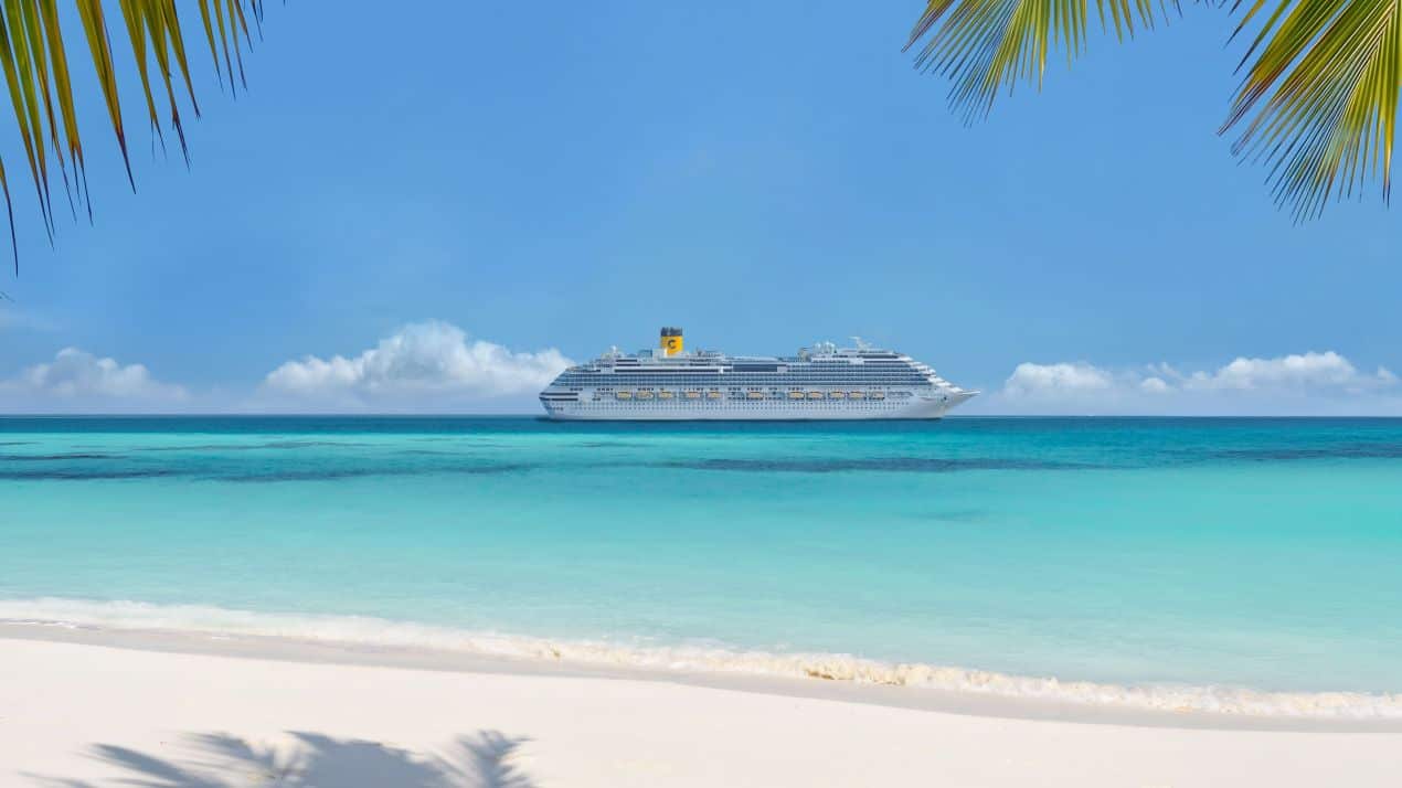 Costa cruises vessel in pristine caribbean waters