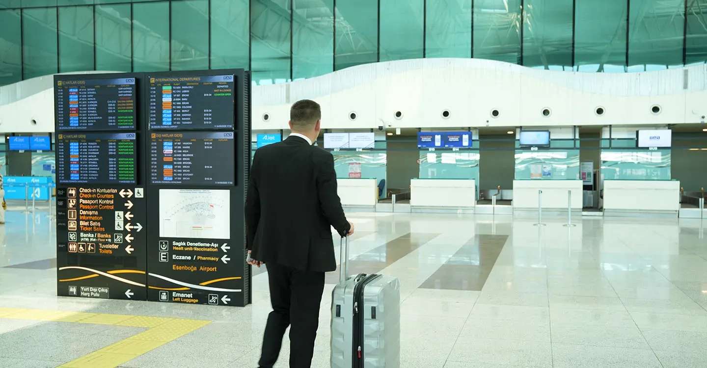 Ankara esenboğa airport - travel and tour world Ankara esenboğa airport terminal in türkiye, where international baggage drop-off is temporarily relocated.