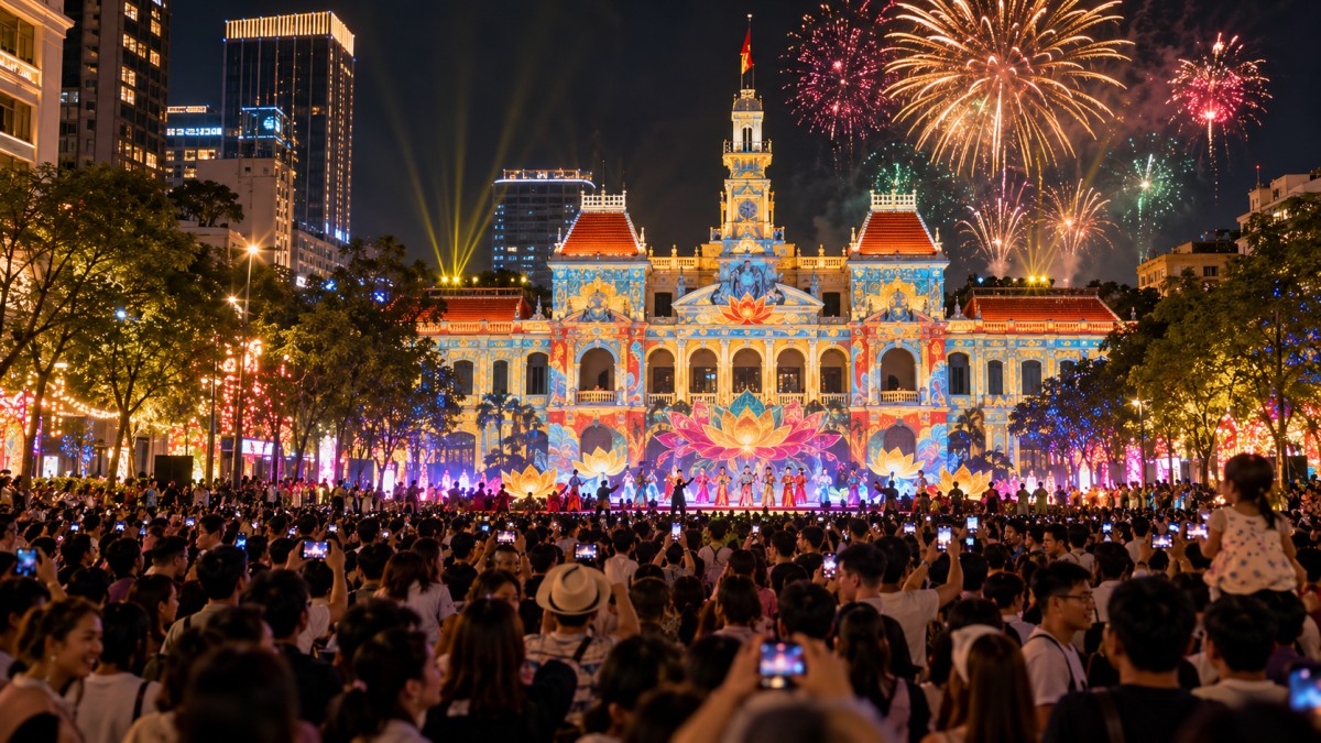 Fireworks over ho chi minh city - travel and tour world Fireworks over ho chi minh city