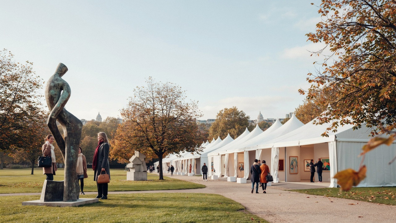 Frieze london art fair marquees and sculptures in regent&rsquo;s park