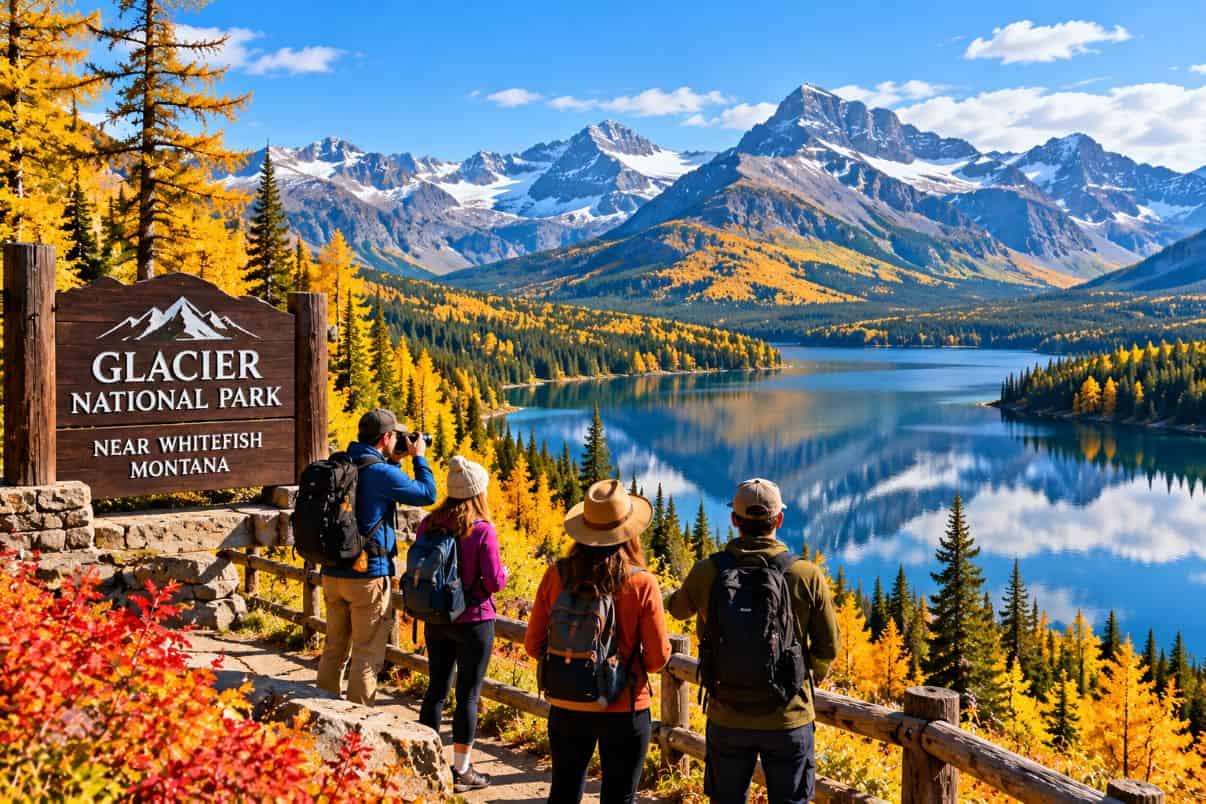 Glacier national park autumn vista - travel and tour world Whitefish travel offers golden autumn forests, glacier national park, halloween events and montana skiing.