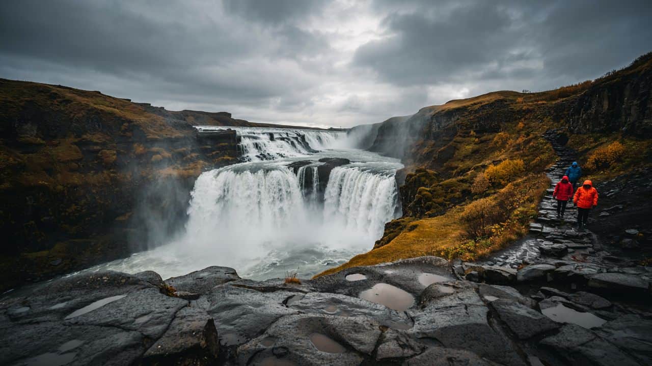 Gullfoss waterfall in iceland
