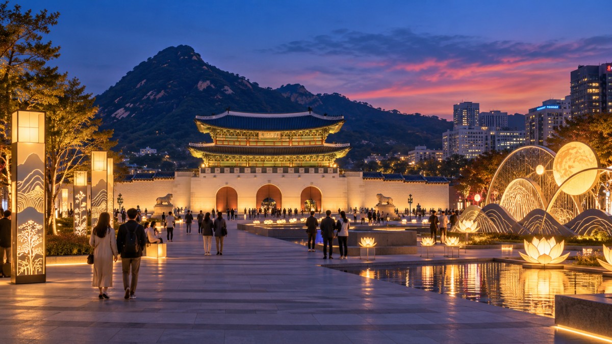 Gwanghwamun square during hangeul celebrations