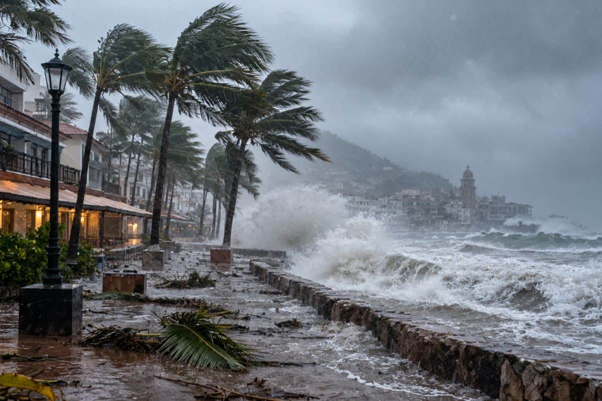 Hurricane waves in puerto vallarta - travel and tour world Mexico pacific coast travel