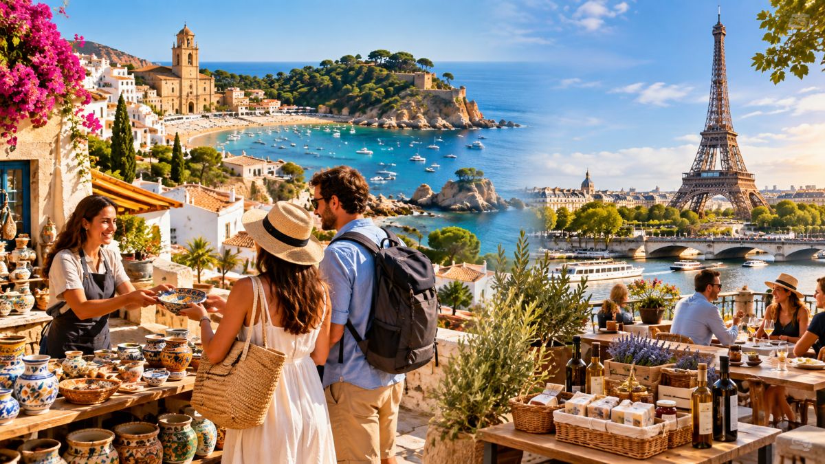 Independent boutique hotelier greeting international travellers in a european destination representing small and medium tourism enterprises.