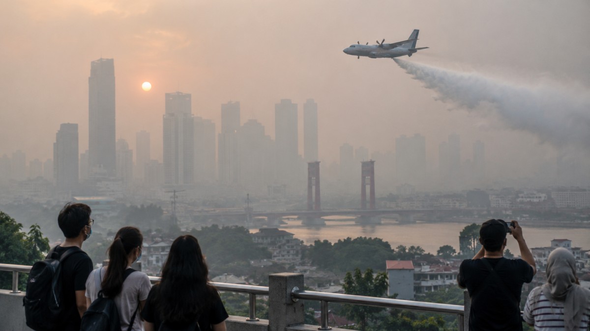 Indonesia haze threatens urban tourism - travel and tour world Aircraft fighting haze over city