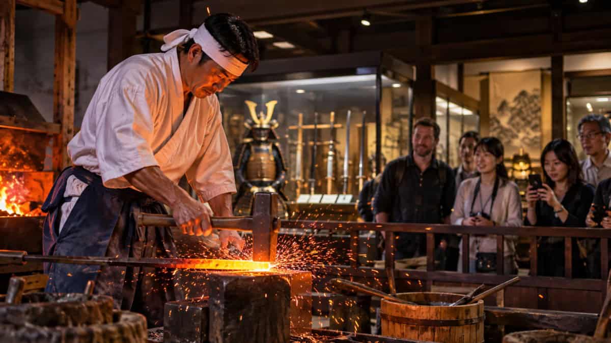 Japanese samurai sword forging - travel and tour world Japanese samurai sword forging