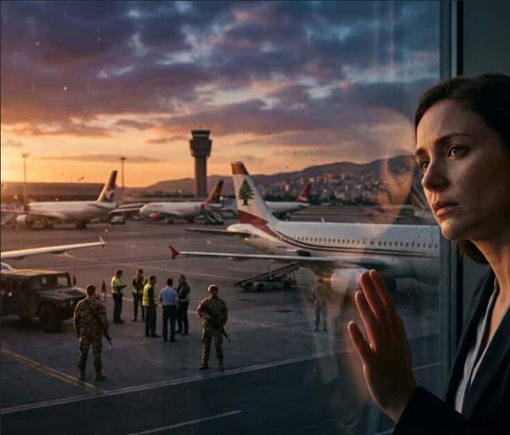 Lebanon airspace - travel and tour world Traveller sad in an airport