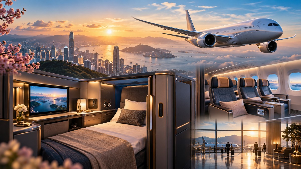 Luxury dreamliner with premium cabins - travel and tour world Airplane flying over city skyline view