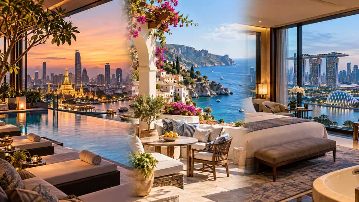 Luxury hotels across three countries - travel and tour world Luxury hotel and coastal resort view