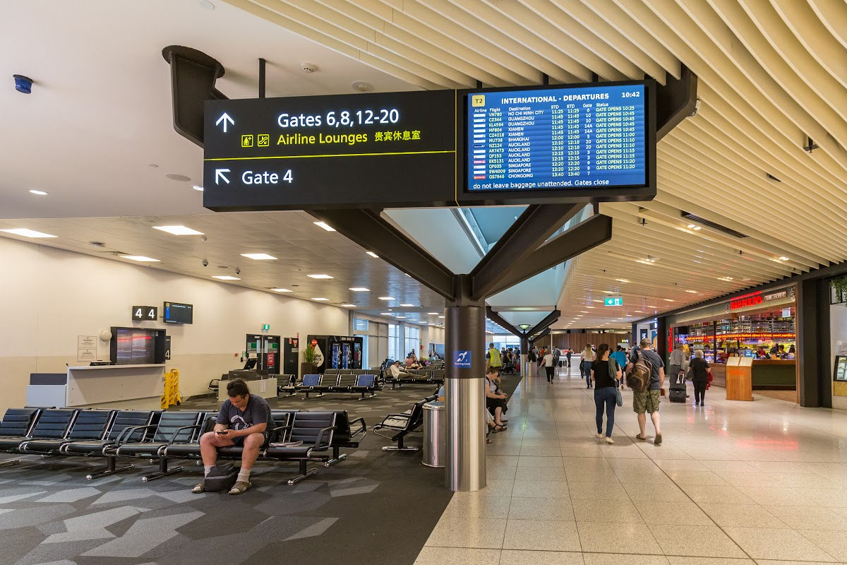 Persons sitting at melbourne airport