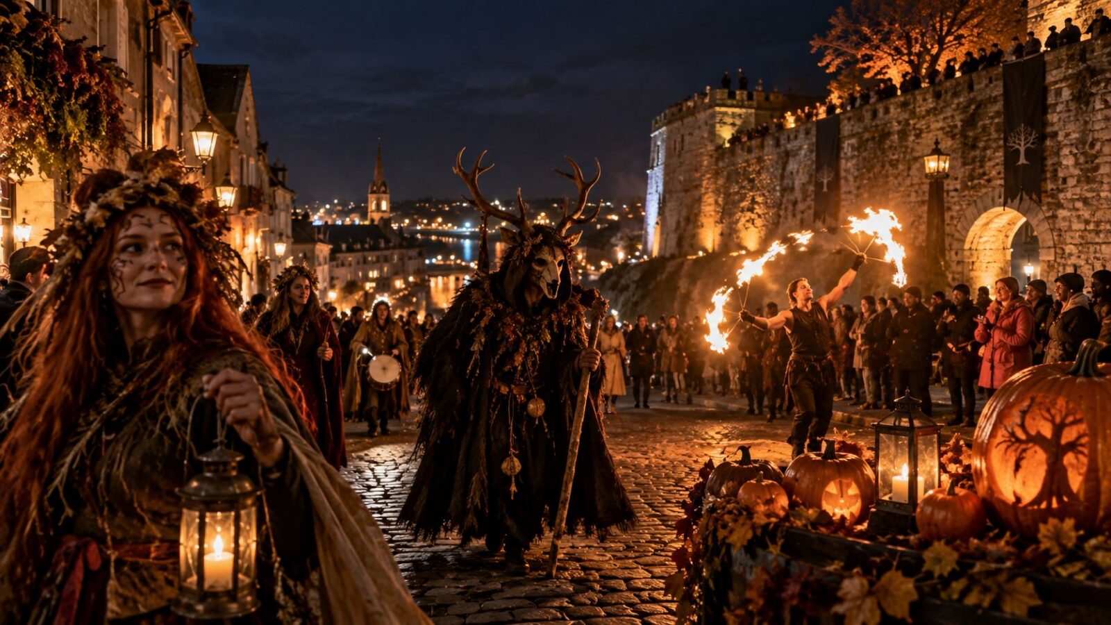 Mystical samhain festival parade