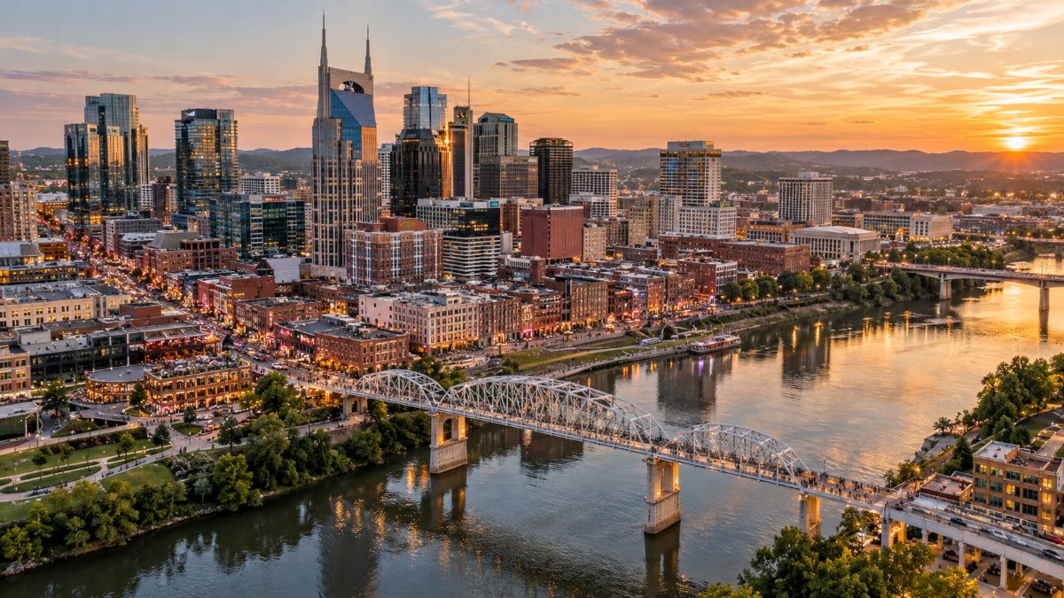 Nashville-skyline-at-golden-hour-1 - travel and tour world Tennessee tourism